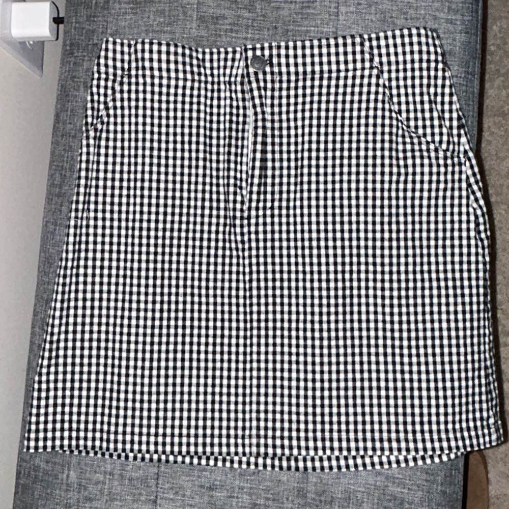 Hollister Black & White Gingham High Waisted Mini Skirt